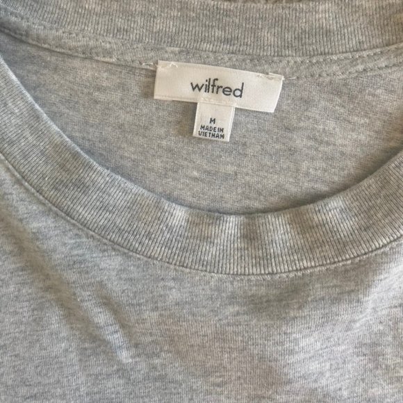Aritzia Wilfred Boxy Crop Top Lounge Shirt in Heather Gray - Picture 4 of 4